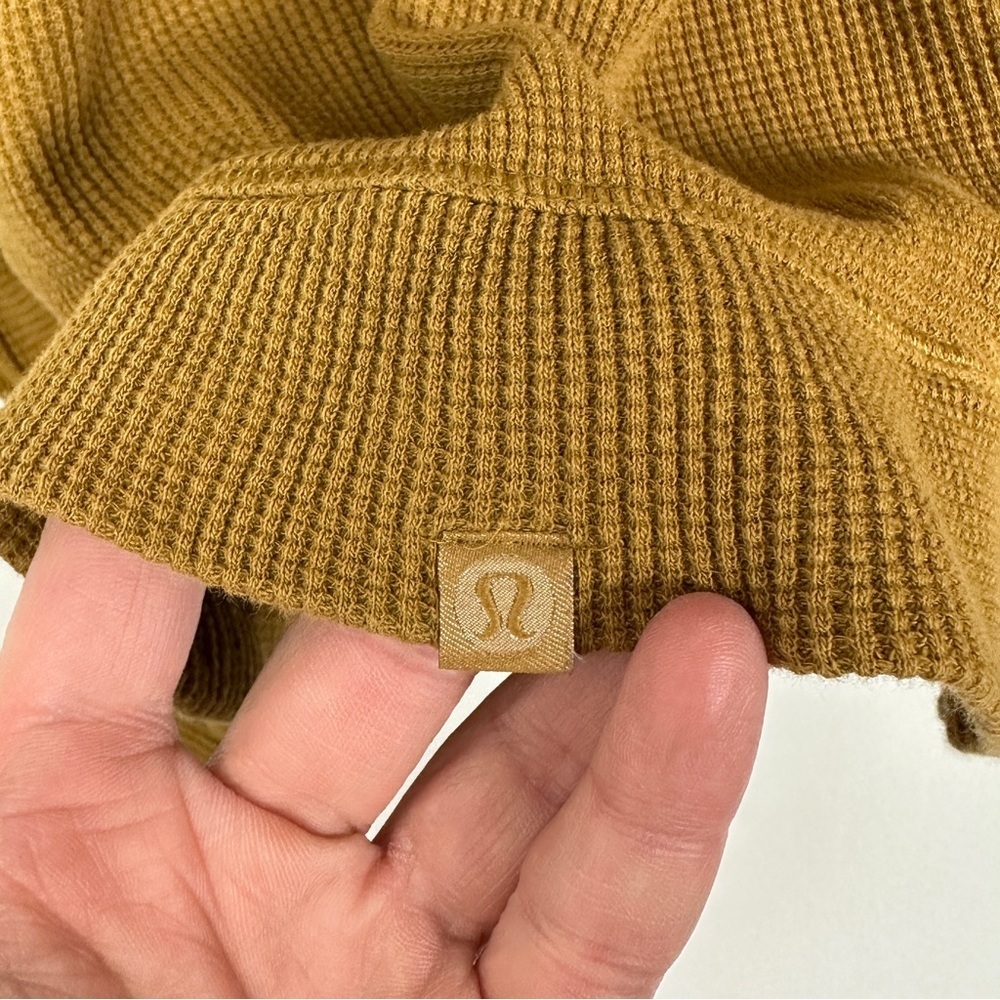 Lululemon Mellow Hoodie Waffle Knit Spiced Bronze Yellow 2020 Sweatshirt Small S - Picture 12 of 16